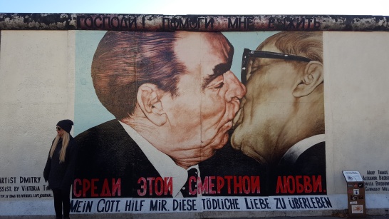 The famous kiss: East Side Gallery art